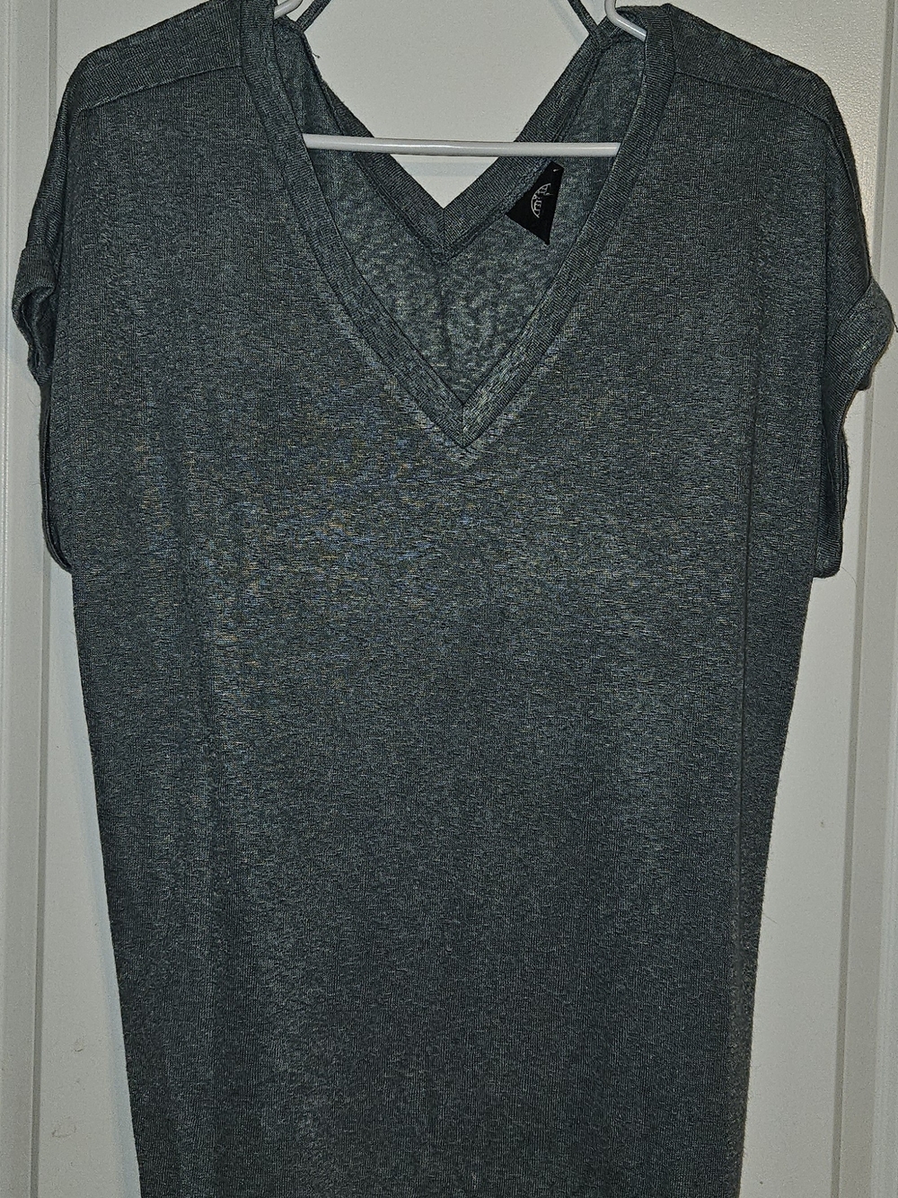 Casual V-Neck Women's Top - Gray